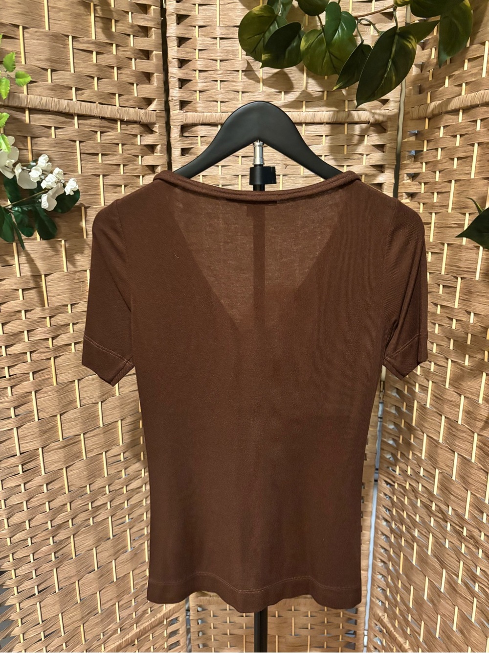 Vintage Gucci Brown Knot-Front Short Sleeve Top - Picture 4 of 6
